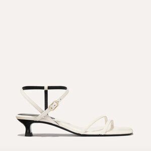 Margaux The Dylan Strappy Kitten Heel Sandal — Ivory White Nappa Leather 7.5